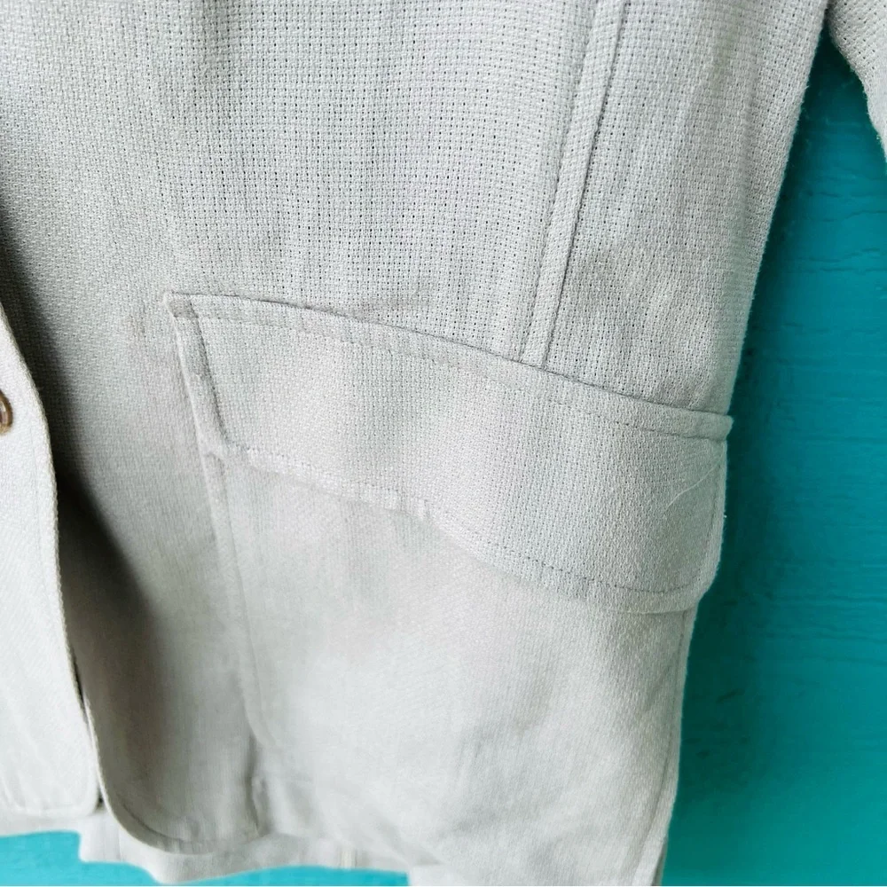 LINEN Madewell Breezewoven Larsen Blazer in Ashen Sage Green SIZE MEDIUM